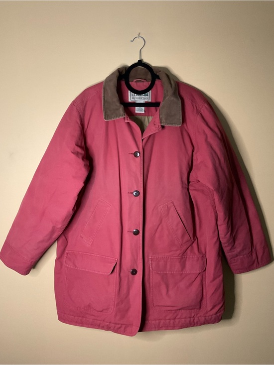 L.L. Bean Jackets & Blazers - L.L. Bean Rose Pink Barn Coat with Tan Corduroy Collar
